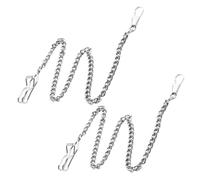 CLISPEED 2pcs Metal Pocket Watch Chain Vintage Style Craftsmanship Silver Clip Pocket Chain Accessories Unique Style Statement for Jeans and Wallets