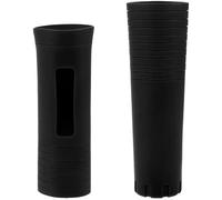 CLISPEED 2pcs Microphone Cover Silicone Mic Handle Sleeve Shockproof Universal Model Stylish Black Wireless Microphone Accessory for Ktv and Live Streaming