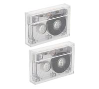 CLISPEED 2pcs Mini Blank Cassette Tapes Clear Recording Portable Audio Cassettes for Music Speech Interview DIY Projects Compatible with Various Recorders