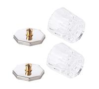 CLISPEED 2PCS Mini Crystal Nail Cups with Lids Transparent Glass Liquid Containers for Acrylic Powder Mixing Dustproof Storage Boxes for Home Salon Manicure and Nail Art