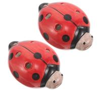 CLISPEED 2pcs Mini Cute Ceramic Ocarina Flute with 6 Holes in C Key, Ladybug Design, Easy Beginner Wind Instrument with Stable Tuning for Daily Use and Study Areas