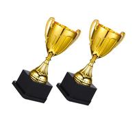 CLISPEED 2pcs Mini Golden Trophy Trophy Cup Award Cups Prize Gold Award Football Winners Winner Props Prize Plastic