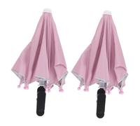 CLISPEED 2pcs Mini Universal Phone Umbrella Clip with Flexible Handle and Double Layer Metal Cloth Construction, Anti Glare and Rain Protection Car Phone Sun Shade Holder for Travel