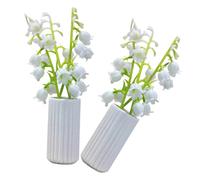 CLISPEED 2pcs Miniature Artificial Potted Plant Model Resin Bonsai Dollhouse Decoration with Vase for Doll Accessories and Garden Display