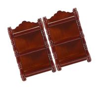 CLISPEED 2pcs Miniature Nightstand Dollhouse Furniture Scale Bedside Table for Dollhouse Bedroom Decor Simulation Mini Bedside Shelf for Micro Landscape and DIY Coloring