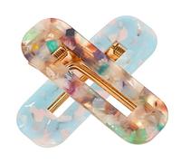 CLISPEED 2pcs Minimalist Duck Bill Hair Clips for Women Durable Acrylic Barrettes in Blue and Secure Hold for Thick Straight Curly Hair for Parties and Daily Use
