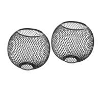 CLISPEED 2pcs Modern Black Metal Spherical Lampshade Cover Creative Hollow Cage Design for Ceiling Lights Chandelier and Pendant Fixtures Protective Light Shade for Bedroom Bar Restaurant
