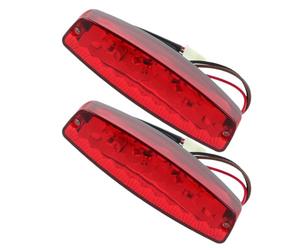 CLISPEED 2pcs Motorcycle Rear Tail Light Rear Brake Light Plastic Alloy 12v Dustproof for Dirt Bikes and Golf Carts Offroad Adventures