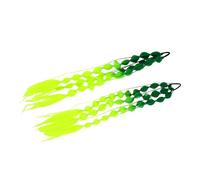 CLISPEED 2pcs Music Festival Hair Extensions Neon Bubble Ponytail Braids Afro Puff Wig Long Braid Extensions