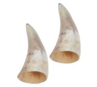 CLISPEED 2pcs Natural Ox Horn Drinking Mugs Vintage Viking Style Ergonomic Grip Multipurpose Beer Wine Cups Safe Material for Coffee and More