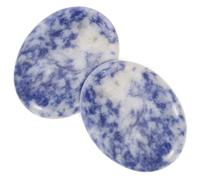 CLISPEED 2Pcs Natural Thumb Stone Mini Massage Scraping Plate for Stress Relief Portable Healing Stones with Smooth Polished Surface for Hand Wrist Foot Circulation and Skin Rejuvenation