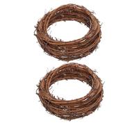 CLISPEED 2pcs Natural Vine Grapevine Wreath for DIY Crafts Rustic Rattan Twig Garland Multipurpose Wall Hanging Door Decor for Weddings Fall Christmas Party Supplies