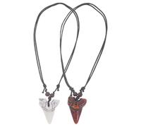 CLISPEED 2pcs Necklaces for Men, Resin Pendant Beach Surfer Neck Chains in White and Brown, Adjustable Neck Decor for Summer and Casual Wear