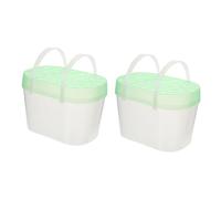CLISPEED 2pcs Outdoor Pet Carrier Cages Medium Green Hamster Houses Turtle Boxes with Transparent Observation Window for Small Animals Like Hamsters Mice Turtles and Guinea Pigs
