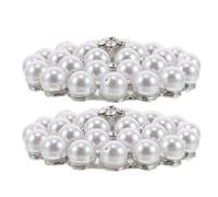 CLISPEED 2pcs Pearl Rhinestone Floral Shoe Clips for Wedding Party, Luxury round Flower Buckle with Imitation Pearls and Easy Removal Design, Suitable for Casual Footwear and Sandals