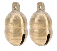 CLISPEED 2pcs Pet Brass Dog Bells for Collars, Lovely Loud Cattle and Sheep Bells, Medium Size Peanut Shape, Sturdy Brass Material Suitable for Pet Tracking and Outdoor Use