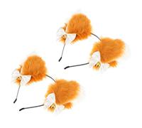 CLISPEED 2Pcs Plush Cat and Fox Ears Headband with Bell and Bowknot Soft Party Hair Hoop for Cosplay Birthday Celebration Animal Theme Costume Accessories