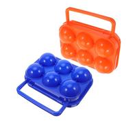 CLISPEED 2pcs Portable Plastic Egg Holder Compartments and Clasp for Camping Travel Refrigerator Outdoor Bbq Storage and Fresh Egg Protection