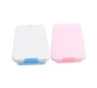 CLISPEED 2pcs Portable Sand Tray Storage Box with Lid for Lightweight Handheld Play Tray in Blue White and Pink White Minimalist Design for Indoor Sandbox and Organization