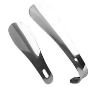 CLISPEED 2pcs Premium Stainless Steel Long Handle Shoe Horn for Men Women Seniors with Comfortable Ergonomic Grip and Easy Storage for Back and Disability Home and Travel