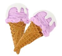 CLISPEED 2Pcs Purple Fake Ice Cream Cone Models, Artificial Dessert Display Props for Party Decoration and Shop Photography