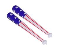 CLISPEED 2pcs PVC Inflatable Baseball Bat with Usa Flag Design Portable Air Filled Bats for Carnival Birthday Parties Outdoor Sports and Pool Games