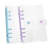 CLISPEED 2pcs PVC Transparent Binder Notebook Covers Loose-Leaf Shells in Purple Sky Blue Reusable Protective Journal Binder Covers for School and Office Use