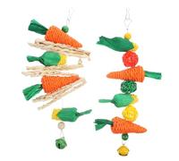 CLISPEED 2Pcs Rabbit Molar Carrot and Corn Chewing Playthings for Hamsters Guinea Pigs Squirrels Small Pets Safe Tooth Grinding Supplies Pet Boredom Breaker Random Color