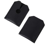 CLISPEED 2pcs Razor Head Sleeve Guard Razor Storage Case Artificial Leather Material Black Protective Cover Prevents Damage Versatility for Men's Shaving