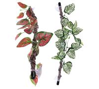 CLISPEED 2pcs Realistic Design Reptile Vines for Climbing with Lifelike Textures and Hiding Place Plastic Amphibian and Reptile Habitat Decor and Pet's Habitat