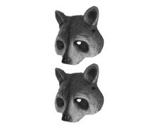 CLISPEED 2pcs Realistic Raccoon Masks Halloween Party Accessory Lightweight Pu Foam Half Face Creature Masks for Cosplay Teens and Adults
