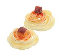 CLISPEED 2pcs Realistic Spaghetti Models Artificial Food Props for Dining Room Restaurant Displays Noodles Decor for Party Decorations Theatrical Use Safe for All Ages