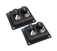 CLISPEED 2pcs Recessed Subwoofer Terminal Connector Plate with Spring-loaded Speaker Wire Terminals Heat Dissipation Design Easy Mounting for Stage Speaker Wiring Panel Black