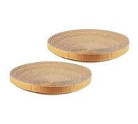 CLISPEED 2pcs Replaceable Round Cat Scratcher Pads Durable Corrugated Cardboard Scratching Board for Indoor Cats Convenient Floor Scratch Mat Supporting Physical and Mental Health