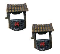 CLISPEED 2pcs Resin Water Decorations Ancient Style Micro Landscape Ornaments for Indoor Outdoor Decor Vintage Design for Dollhouses Garden Features