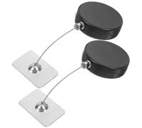 CLISPEED 2pcs Retractable Cable Lock Remote Control Antitheft Door Chain Lock with Abs Iron Steel Wire Material 1 Meter Cable Length for Front Door Security