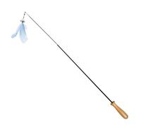 CLISPEED 2pcs Retractable Cat Teaser Sticks with Wooden Handles Carbon Fiber Rods for Interactive Indoor Play Height Teasing for Kittens Blue and Pink