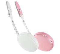 CLISPEED 2pcs Retractable Pocket Tape Measure Pink White Mini Leather Body Measuring Tapes Portable Soft Flexible Ruler for Tailor Sewing Waist Circumference