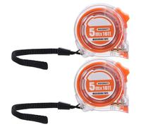 CLISPEED 2pcs Retractable Tape Measures 5m Metric and Imperial Scales, Compact Heavy Duty Pocket Reel Measuring Tape for Sewing, Crafts, Office, and Travel Use