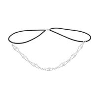 CLISPEED 2pcs Rhinestone Head Chain Hairband Set, Gold and Silver Beaded Hair Accessories for Women, Retro Party Headwear for Wedding and Evening Events