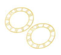 CLISPEED 2pcs Roman Numeral Clock Face Wall Clock Stickers Self-adhesive round Acrylic Mirror Design Classic Modern Style for Entryway and Hotel Decoration