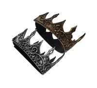 CLISPEED 2pcs Royal Medieval Crown Headband for Cosplay Made of Soft Pu Material Party Decor for Men King Coronation Theme