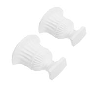 CLISPEED 2pcs Rustic Half Wall Vase Small Plaster Floral Decor for Living Space Saving Vintage Face Mounted Flower Holder with Glossy Finish for Seasonal Arrangements