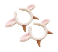 CLISPEED 2pcs Sheep Ears Headbands Animal Modeling Hair Hoops Plush Soft Party Headwear Cute Decorative Headbands for Indoor Festival Role-play
