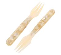 CLISPEED 2pcs Shell Design Cake Forks for Dessert and Fruit Tableware for Home Dining and Parties Easy to Clean for Seafood Cakes Iced Tea and More
