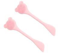 CLISPEED 2pcs Silicone Manual Nose Cleaning Brush with Long Handle, Portable Nasal Brush for Blackhead Removal and Face Massage, Pink Skin Care Tool for Home and Dorm Use