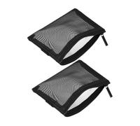 CLISPEED 2Pcs Small Mesh Cosmetic Pouch with Zipper Transparent Travel Makeup Organizer Bags for Toiletries and Skincare Lightweight Storage for Women