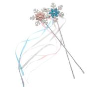 CLISPEED 2pcs Snowflake Fairy Wand for Party Favors Dress-up with Ice Silver Pink Colors for Christmas Costume and Winter Theme Celebrations