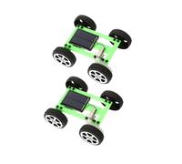 CLISPEED 2pcs Solar Powered Car DIY Kit for Stem Science Project Educational Engineering Set with Motor Components Green for Indoor Outdoor Interactive Play