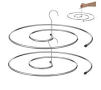CLISPEED 2pcs Spiral Laundry Hanger Stainless Steel Quilt Rack with 40cm Diameter for Hanging Bed Sheets and Towels Indoor Use